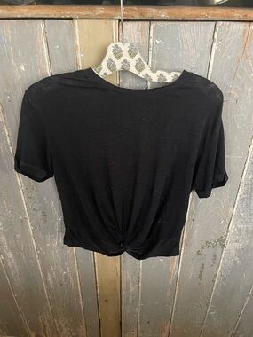 All Saints Black Knot-Front Women's Tee